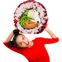 Autocollant Personne Femme Sushi 1