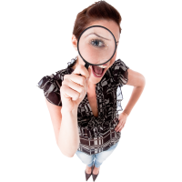 Autocollant Personne Femme Loupe