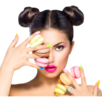 Autocollant Alimentation Macaron Femme 1