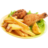 Autocollant Alimentation Frites Poulet
