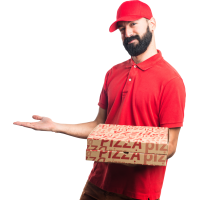 Autocollant Personne Livreur Pizza