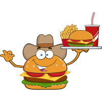 Autocollant Fast Food Hamburger Mascotte 2