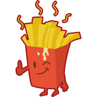 Autocollant Fast Food Frites Smiley