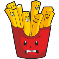 Autocollant Fast Food Frites Smiley 2