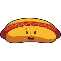 Autocollant Fast Food Hot Dog Smiley