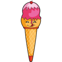 Autocollant Pâtisserie Glace Smiley