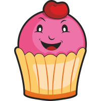 Autocollant Pâtisserie Cupcake Smiley 3