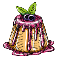 Autocollant Pâtisserie Flan Myrtilles