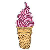 Autocollant Pâtisserie Glace Cornet