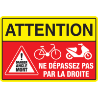 Autocollant Ne pas dépassez Angle Mort