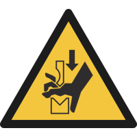 W030- ISO 7010 - Panneau Danger, Écrasement de la main dans l’outil d’une presse plieuse