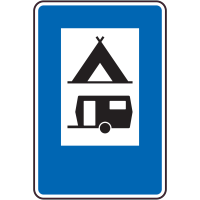 Autocollant Indication Camping Tente Caravane