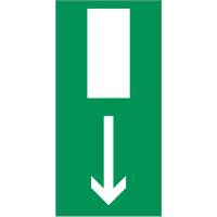 Autocollant Indication Sortie De Secours Vertical Bas