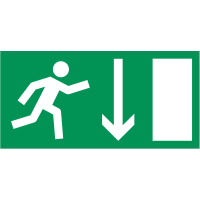 Autocollant Indication Sortie De Secours Bas
