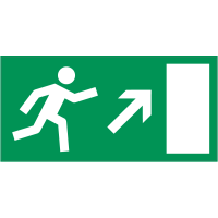 Autocollant Indication Sortie De Secours Haut Droite