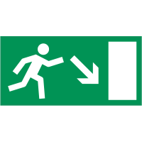 Autocollant Indication Sortie De Secours Bas Droite