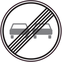 Autocollant Indication Fin D'interdiction Dépasser