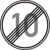 Autocollant Indication Fin Limitation Vitesse 10km/h