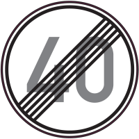 Autocollant Indication Fin Limitation Vitesse 40km/h