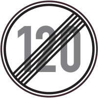 Autocollant Indication Fin Limitation Vitesse 120km/h