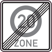 Autocollant Indication Fin De Zone 20