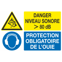 Panneau Danger niveau sonore protection obligatoire de l'ouie