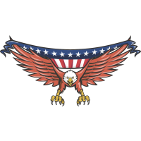Autocollant Aigle Drapeau Américain