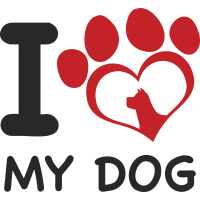Autocollant I Love My Dog