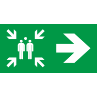 Panneau Point de rassemblement droite