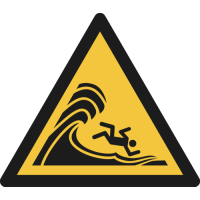 W065- ISO 7010 - Panneau Danger, Vagues déferlantes ou hautes