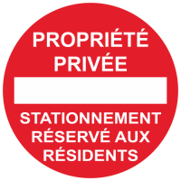 Sticker Panneau Propriété Privée Stationnement Réservé aux Résidents