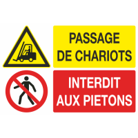Panneau Passage de chariots interdit aux piétons
