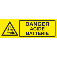 Panneau Danger acide batterie