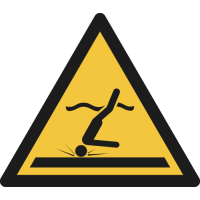 W048- ISO 7010 - Panneau Danger, Eau peu profonde (plongeon)