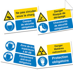 Autocollants Obligation combinés Danger
