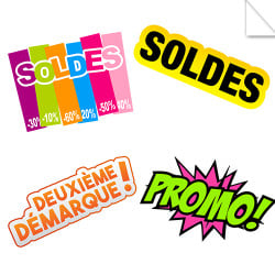 Autocollants Soldes et Promotions