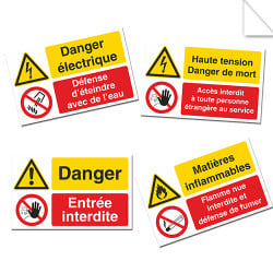 Autocollants Interdiction combinés Danger