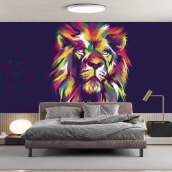 Papier Peint Panoramique Lion Art