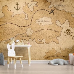 Papier Peint Panoramique Carte Pirate