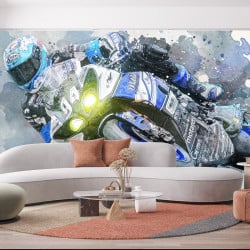 Papier Peint Panoramique Moto Piste Yamaha