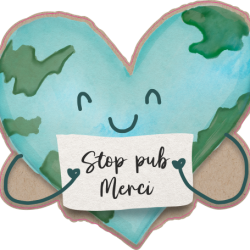 Sticker STOP PUB coeur planète