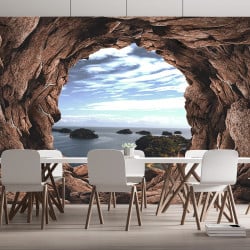Papier Peint Panoramique Grotte Plage