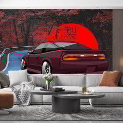 Papier Peint Panoramique Voiture Drift Route Japonaise