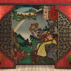 Papier Peint Panoramique Estampe 19e siècle Utagawa Kuniyoshi - Yawata