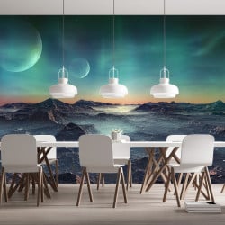 Papier Peint Panoramique Paysage Lunaire
