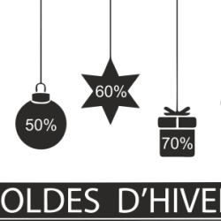 Sticker Soldes d'Hiver Réductions vitrine