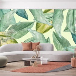 Papier peint Panoramique Feuilles tropicales 2