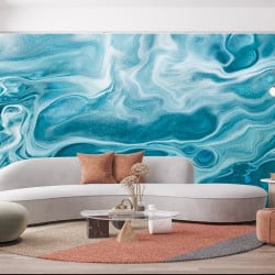 Papier peint Panoramique Marbre Bleu