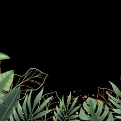 Papier Peint Panoramique Feuilles Tropical Dorées