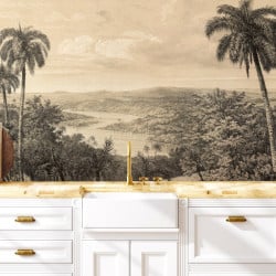 Papier Peint Panoramique Jungle Vintage Effet Dessin